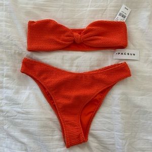 pacsun kendall & kylie orange bikini set